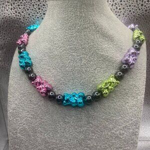 Metallic Multi Color Gummy Bear Necklace